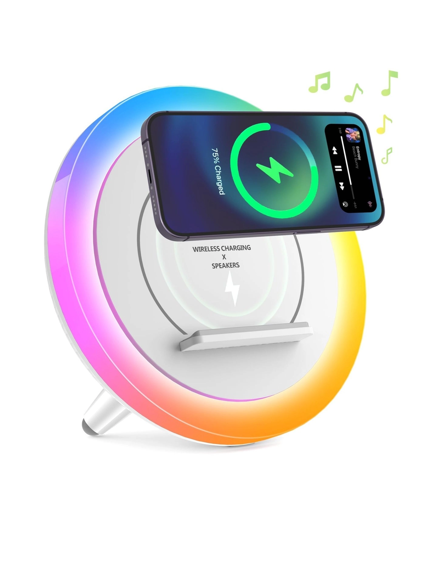 Generic Wireless Charging Bluetooth Speaker - Bluetooth 5.0 Color Changing Night Light