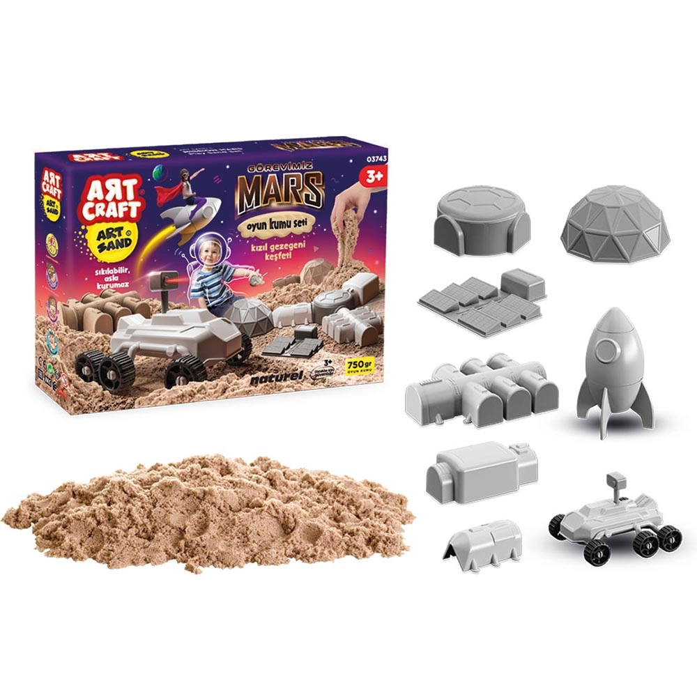 Craft Mission Mars Play Sand Set - 9 pieces 3 dimensional molds