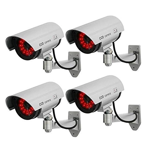 Dummy Security CCTV Bullet Camera - Wired LED Light Indication Pack of 4