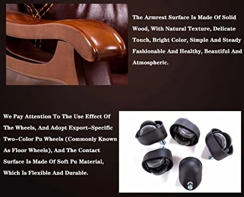 Desk Chair - PU Leather Brown High Back