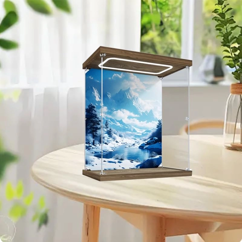 Lego Display Case (43244) - 33x20x40cm Wood Bottom+top Light