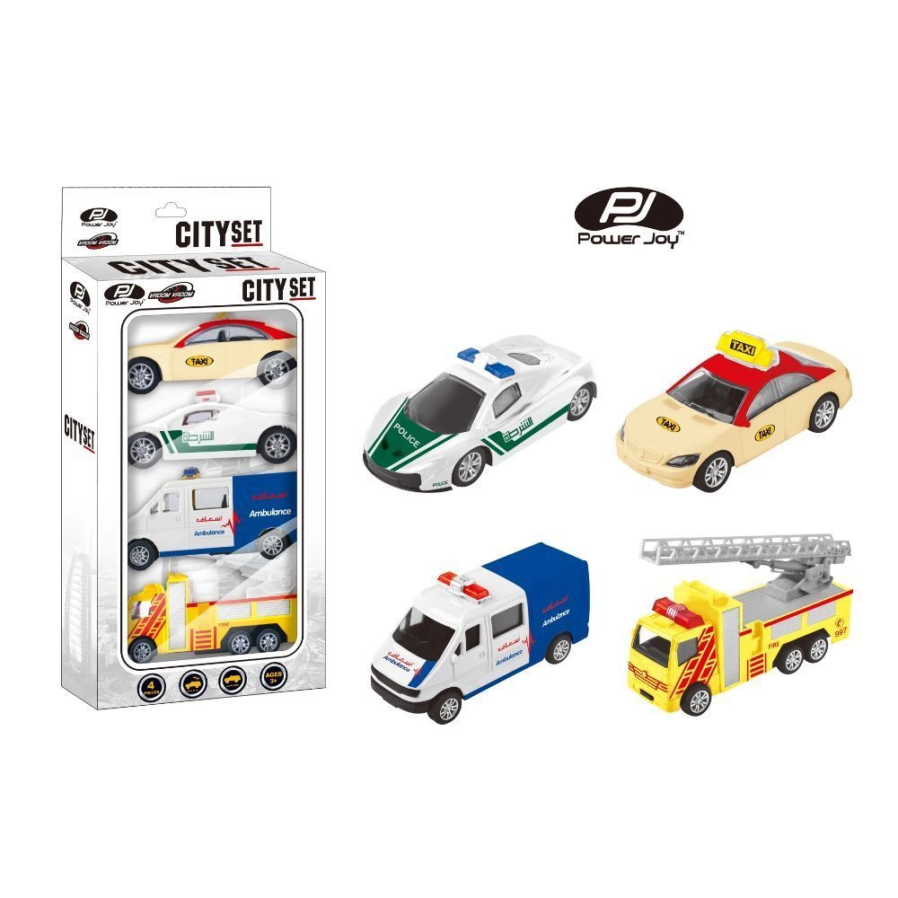 Police Car 1:43 4 pcs + Fire Truck 1:43 + Ambulance 1:43 + Taxi 1:43