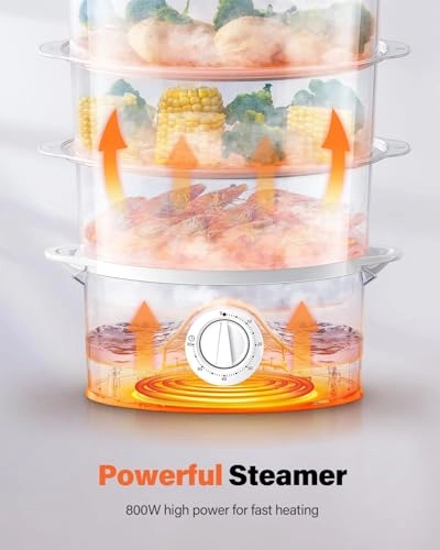 3 Tier Electric Food Steamer - 9.6 Quarts