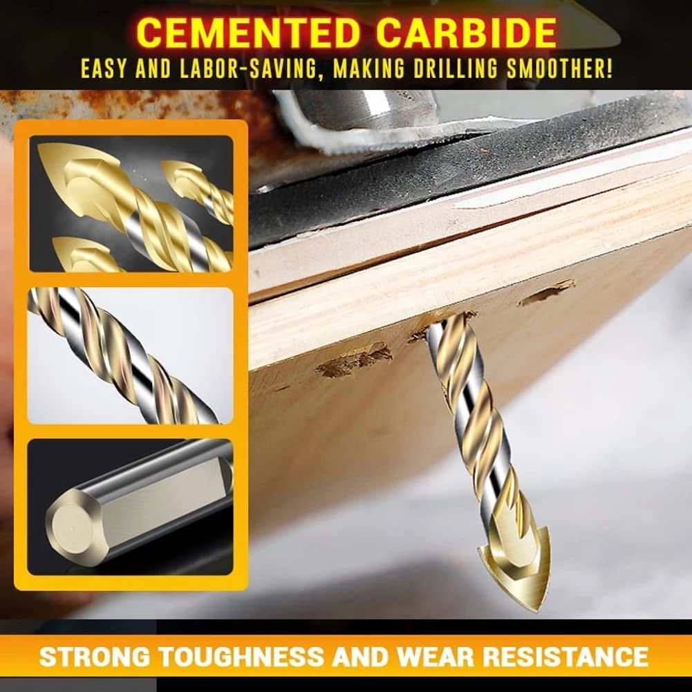 Universal Drilling Tool - Cemented Carbide 7PCS 3/4/5/6/8/10/12 mm