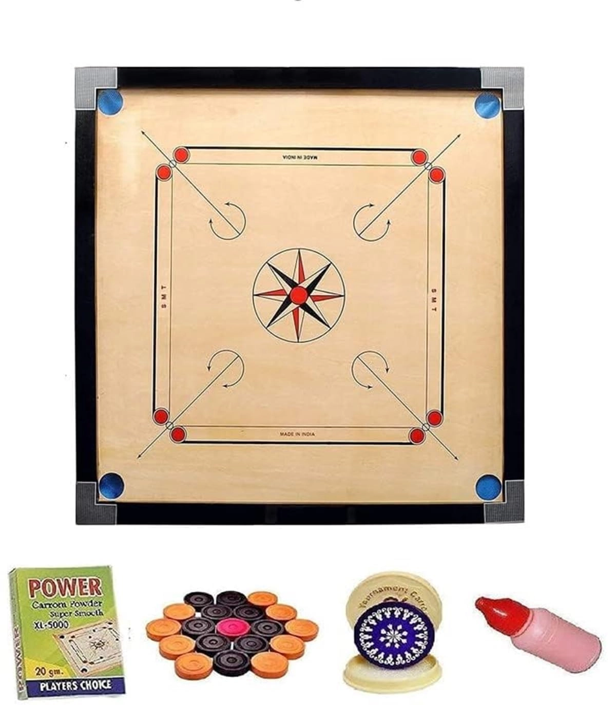 SMT Superior Matte Finish Practice Carrom Board - 32 INCH Beige