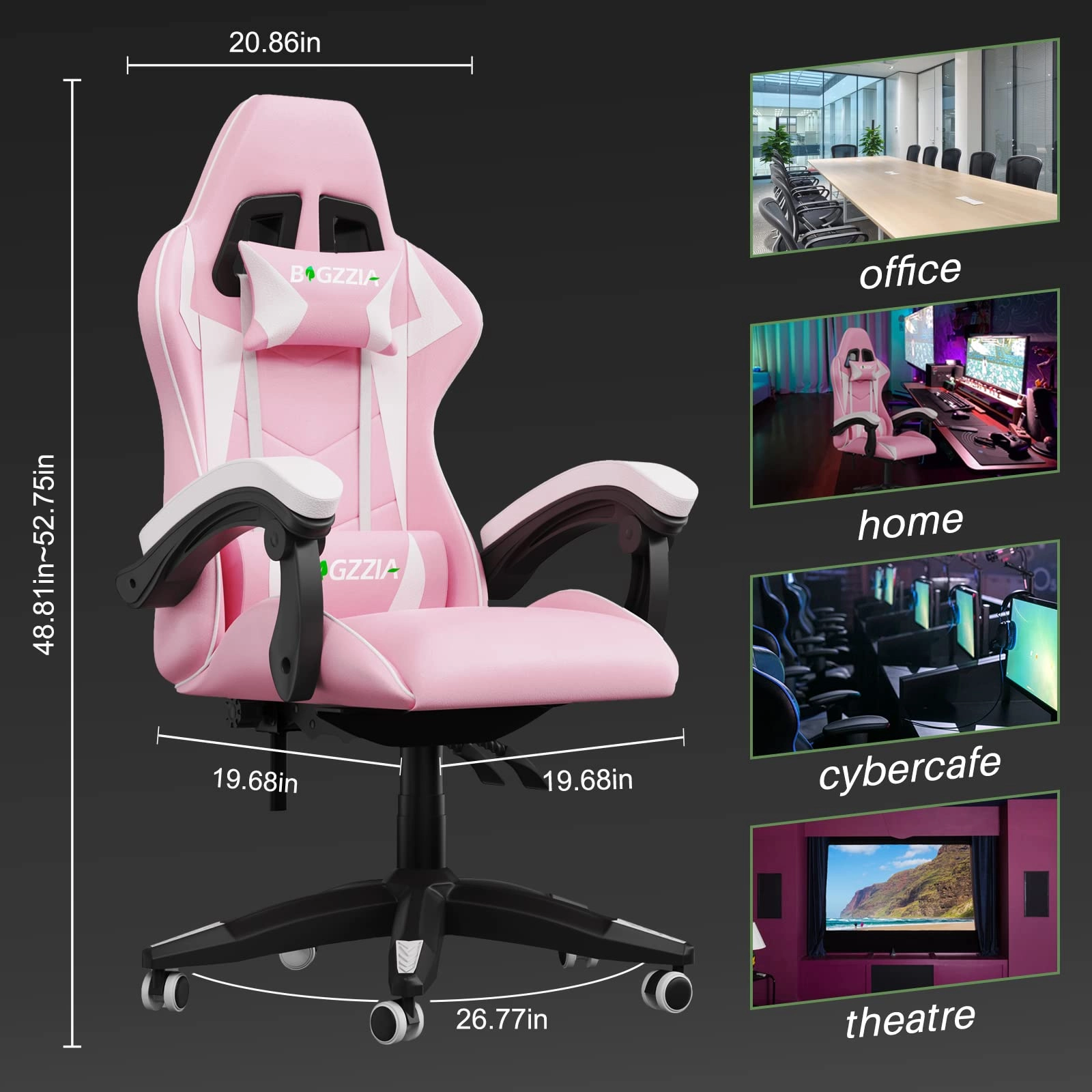 Gaming Chair - Ergonomic Height Adjustable Without Footrest