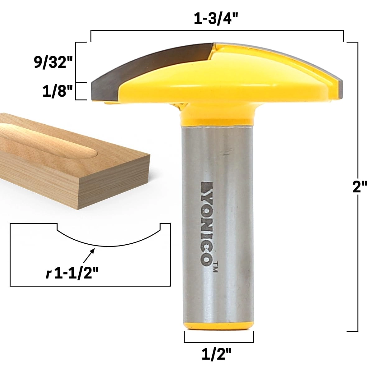 Horizontal Crown Router Bit - 1/4-Inch