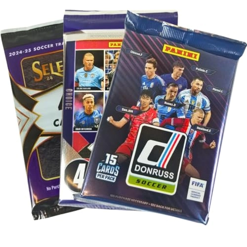 2024-25 Panini Donruss/Prizm/Select Soccer Blaster Trading Cards - 23 Cards + Toploaders - 3 Toploaders + Magnet