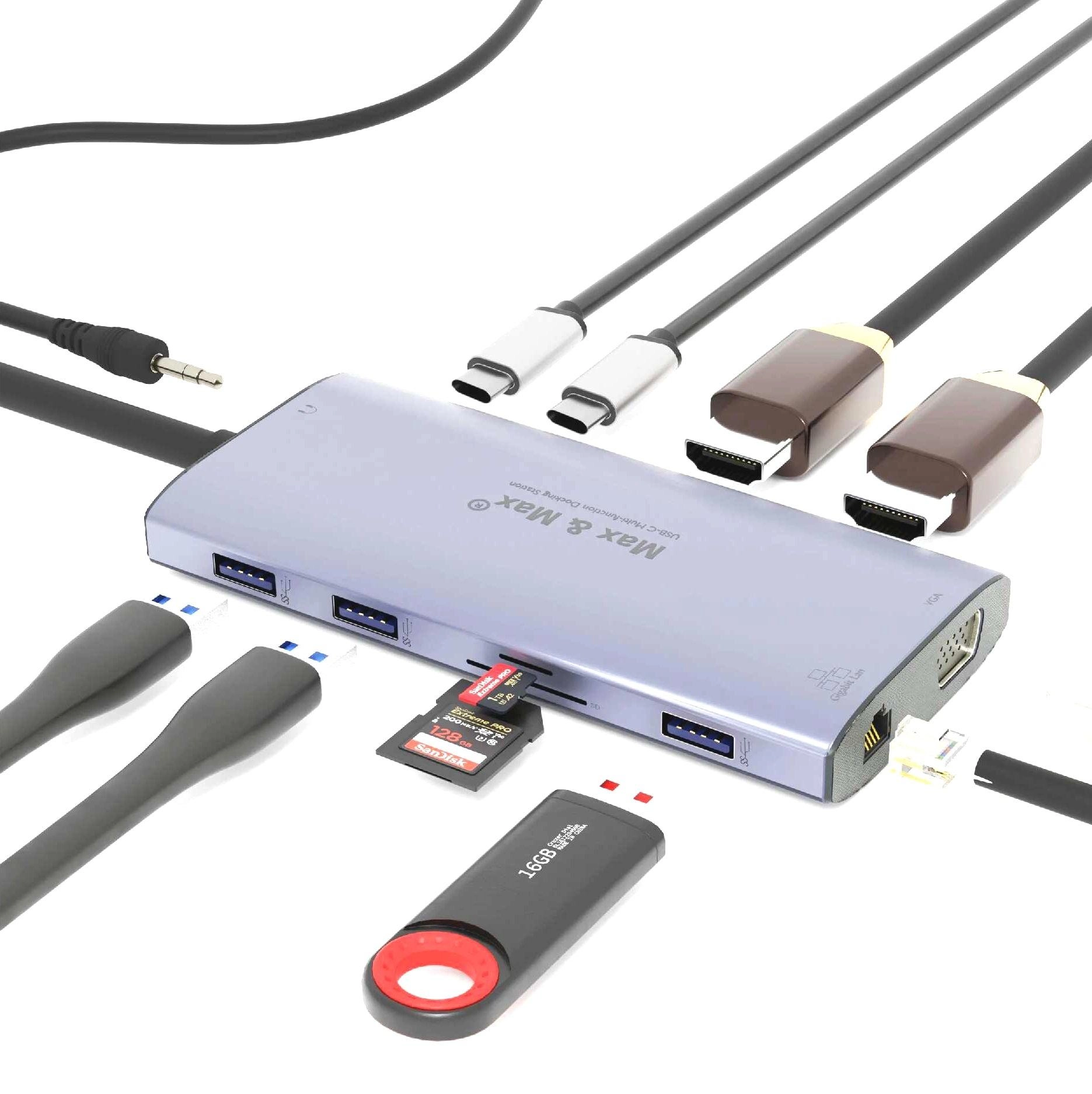 USB-C Hub - 12-in-1 Silver