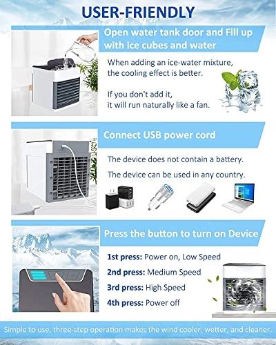 Mini Portable Air Conditioner - 3-IN-1 2000mAh USB Rechargeable