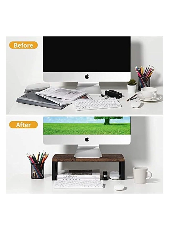 Monitor Stand Riser - White 50(L) x 20(W) x 7.7(H) cm