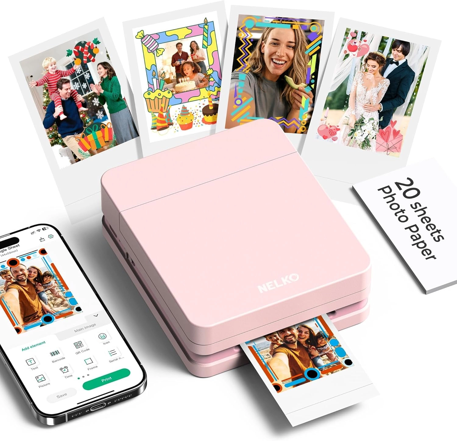 PP01 - Instant Smartphone Photo Printer Portable Bluetooth