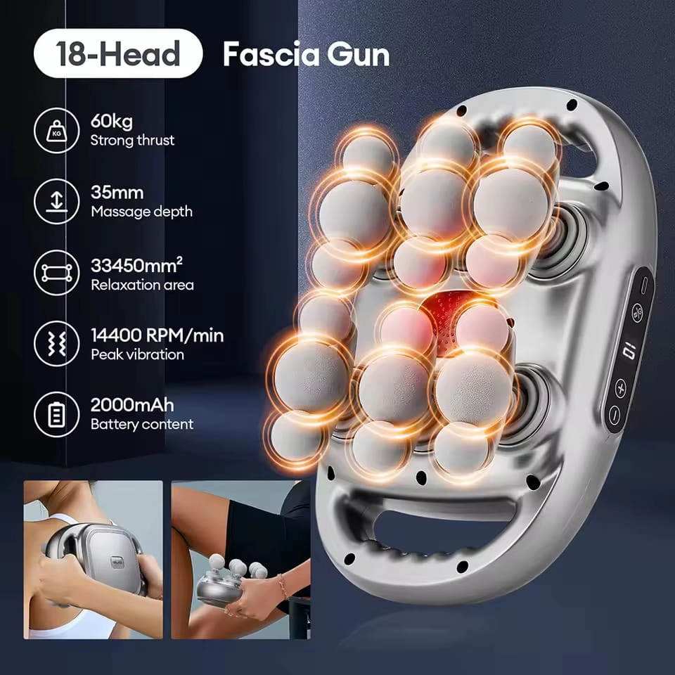18 Head Electric Body Massager - USB Charging Deep Tissue