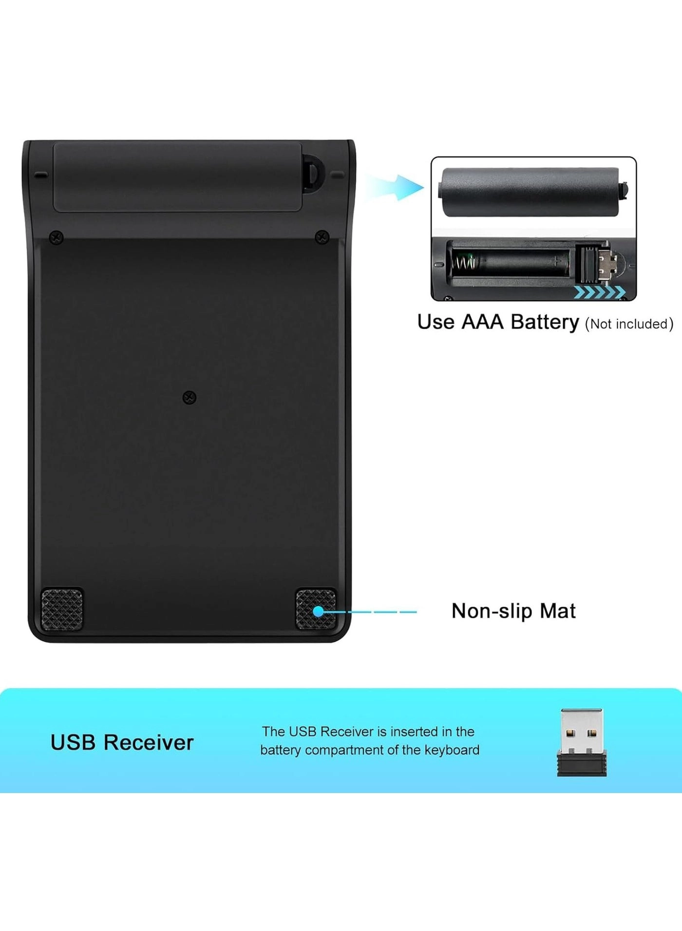 Wireless Numeric Keypad + Thin Wireless Mouse + 2.4G Wireless USB Receiver