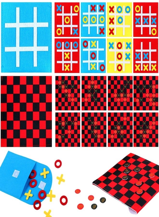 Liliful Tic Tac Toe - 30 Pack 2 in 1 Checkers