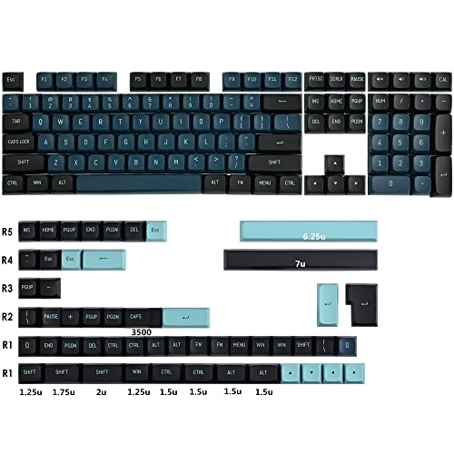PBT Blue Keycaps - 158 Keys