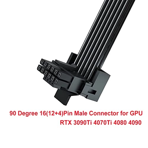 PCI-e 5.0 12VHPWR 16 Pin Right Angle Adapter - 12+4pin 600W