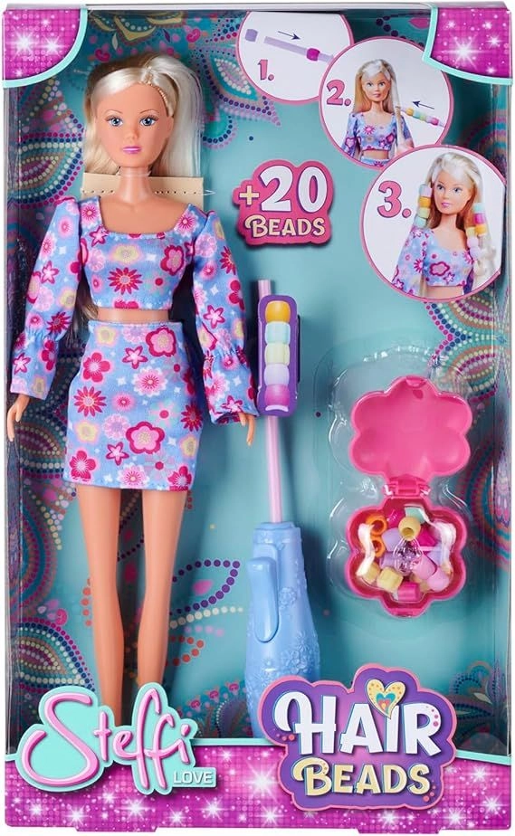 Steffi Love Flower Hair Doll Set - 29cm Girl Pink Ages 3+