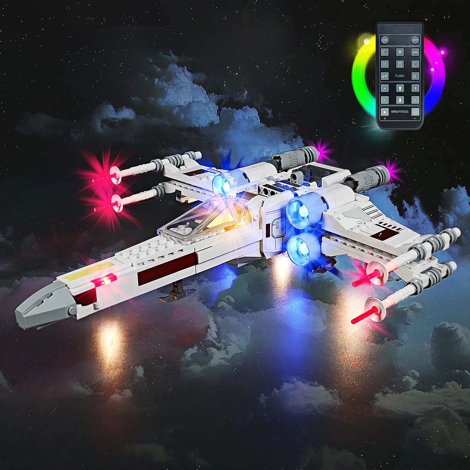 Brickshining LED Lighting Kit Compatible with Luke Skywalkers X-Wing Fighter 75301