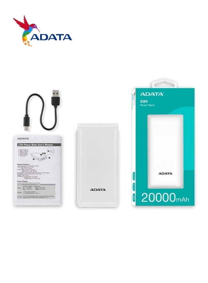 C20 - 20000 mAh 15 W 2 1