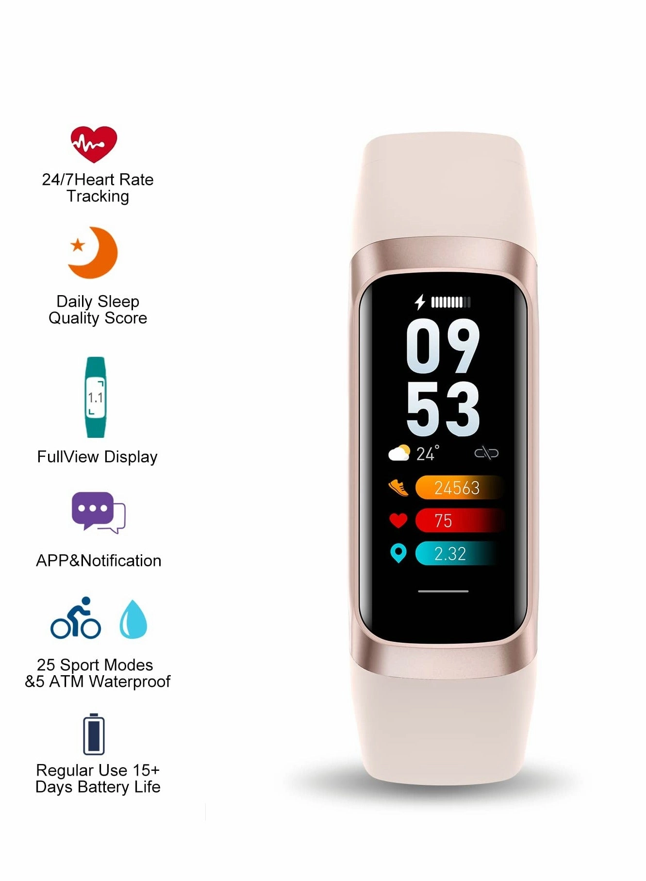 C60 - 1.10 inch AMOLED Heart Rate Monitor 5ATM
