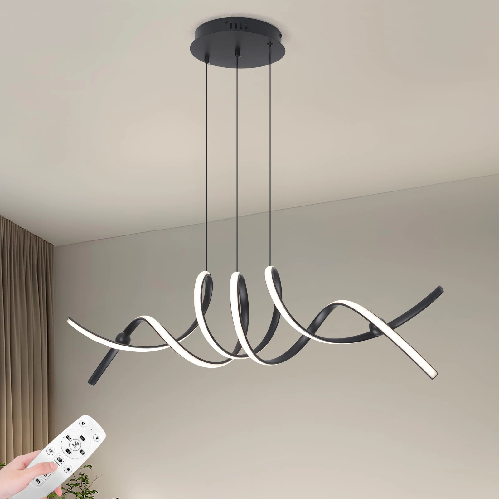 YATAI LIGHTING Modern LED Linear & Wave Chandelier - 150cm
