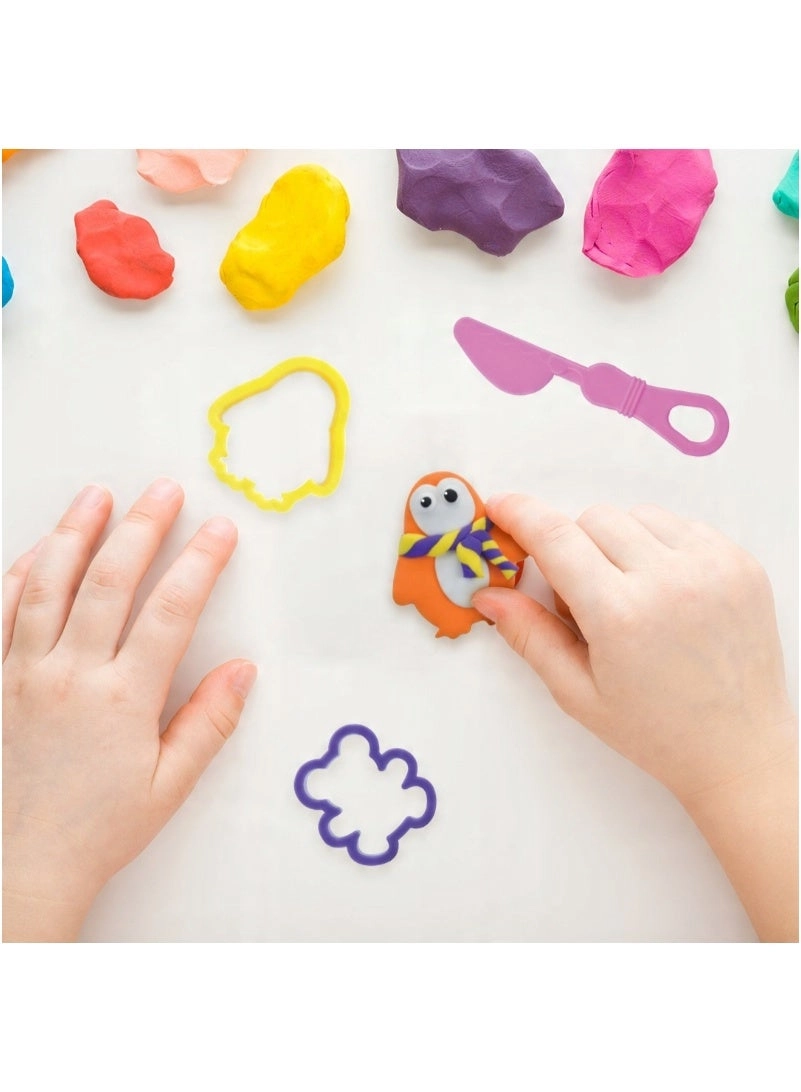 Kiddy Clay - 8 pcs + Molds - 6 pcs + Knife 15 pcs.