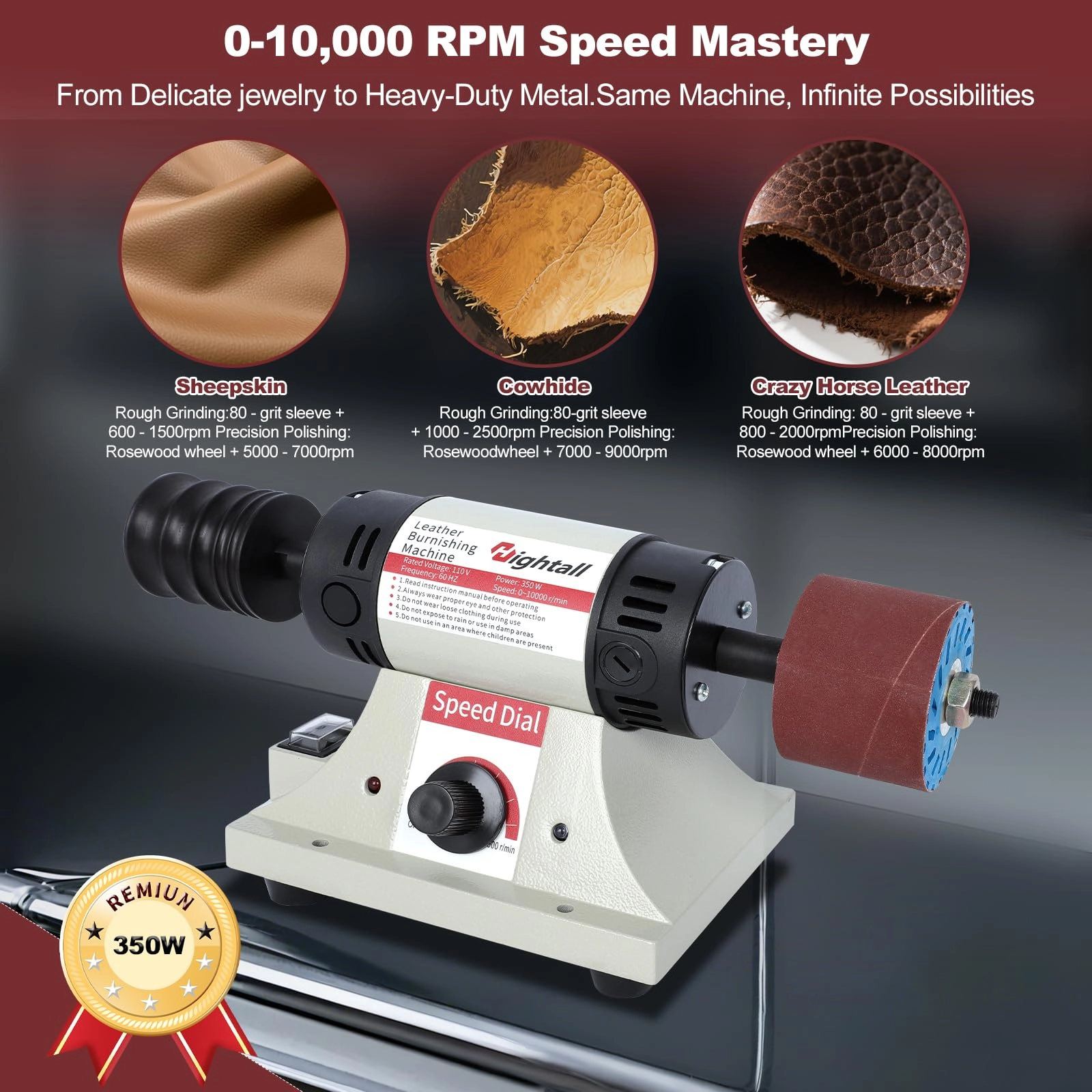 Leather Burnishing Machine - 350W
