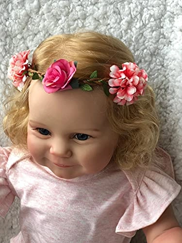 Reborn Baby Doll - 20inch Silicone Vinyl Cotton Girl Blonde Hair Ages 3+