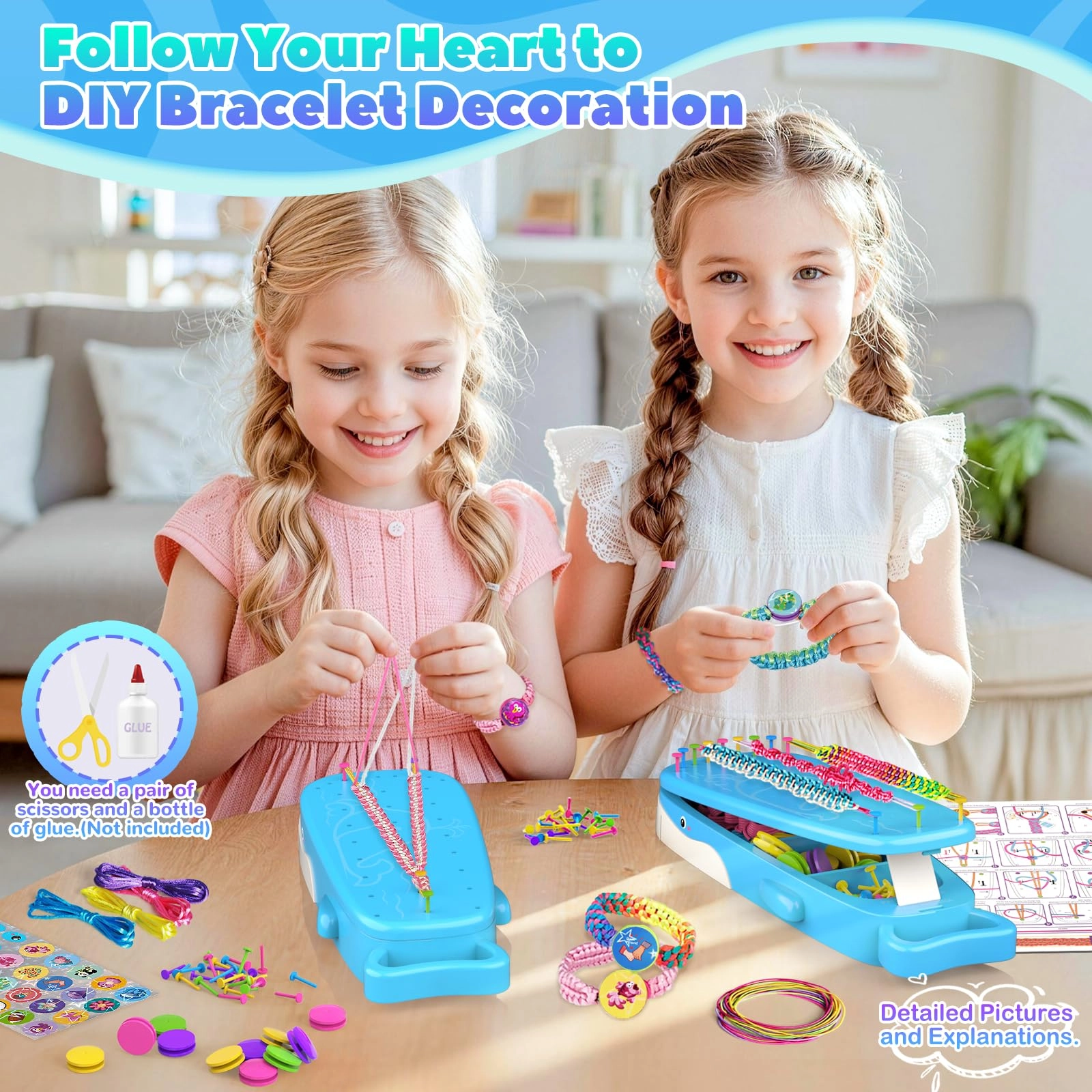 WBB-01 - Bracelet Making Kit Whale Shaped Blue