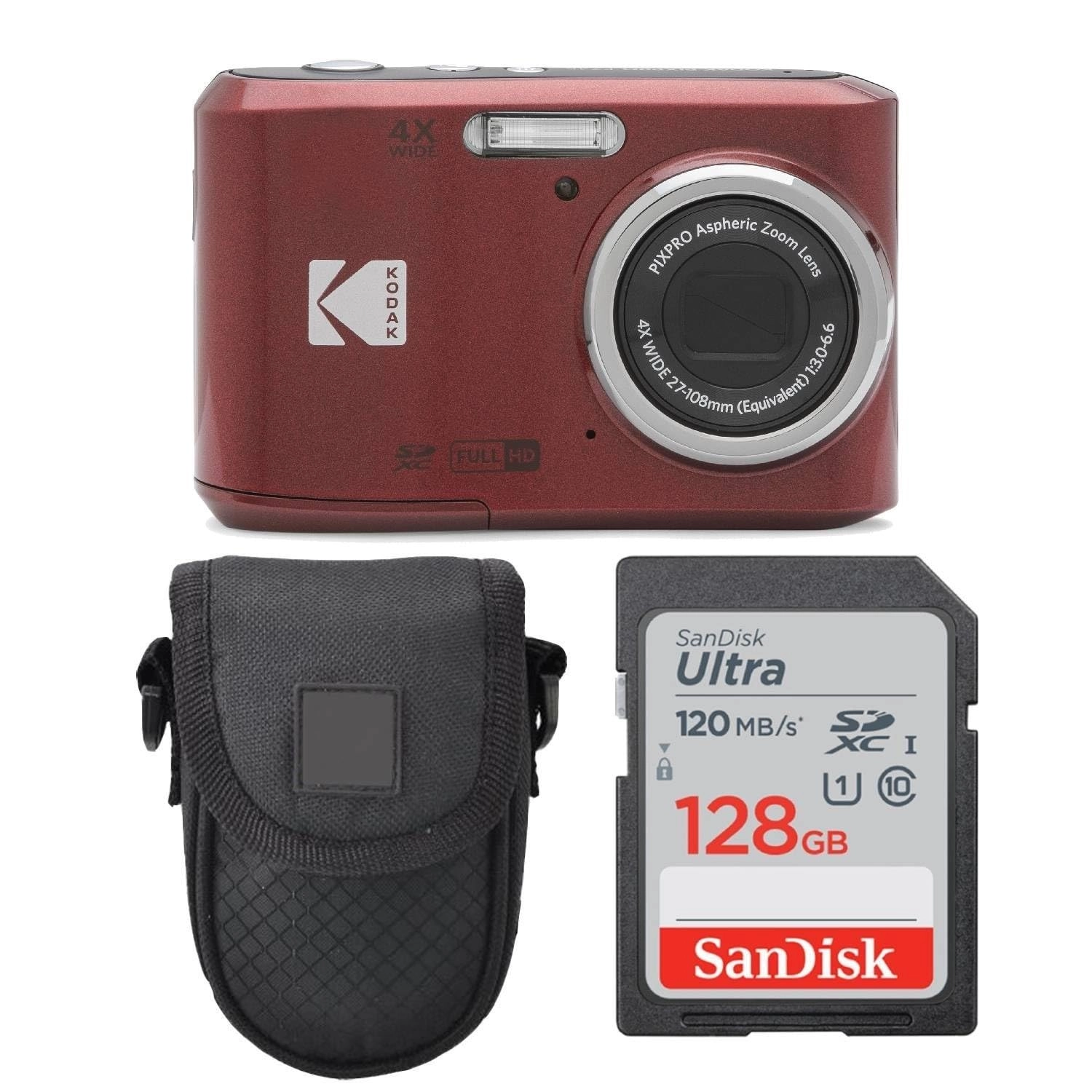 Kodak FZ45 + Point & Shoot Camera Case + SDXC Memory Card