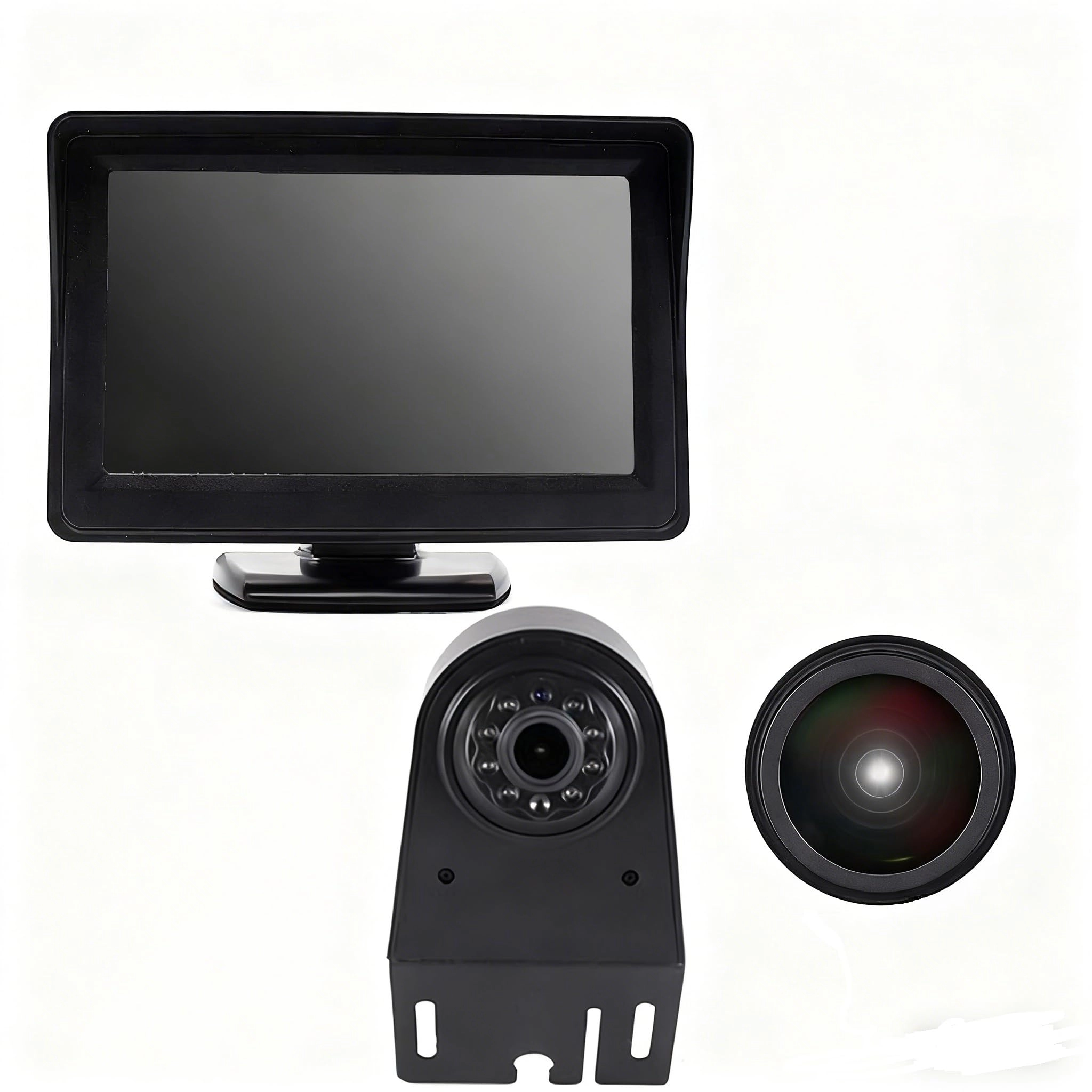 Reversing Camera + LCD Colour Display Monitor - Night vision AHD video signal or CVBS signal 1280 x 720 pixels