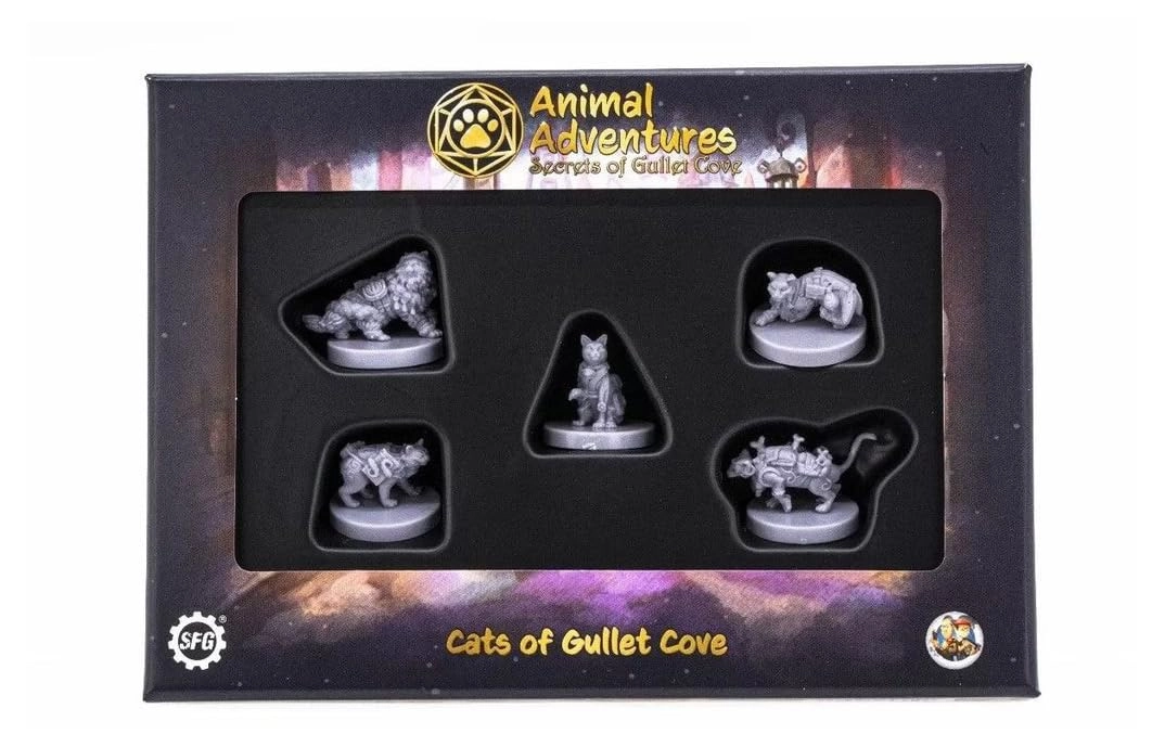 Steamforged Games Animal Adventures: Secrets of Gullet Cove - Cats - 5E Compatible Set of 5