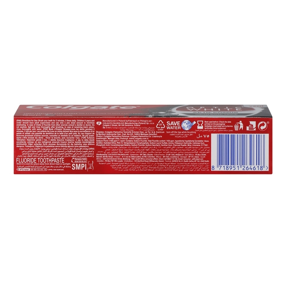 Optic White Charcoal Toothpaste 75ml