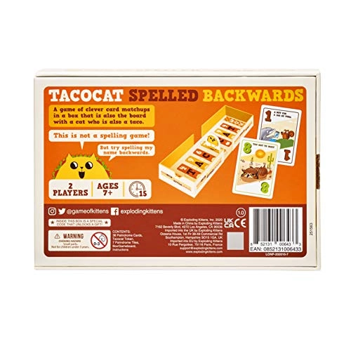Exploding Kittens: Tacocat Spelled Backwards - Card Game