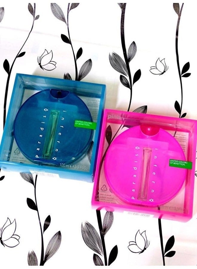 Benetton Inferno Pink - Eau de Toilette 100ml + Inferno Blue - Eau de Toilette 100ml