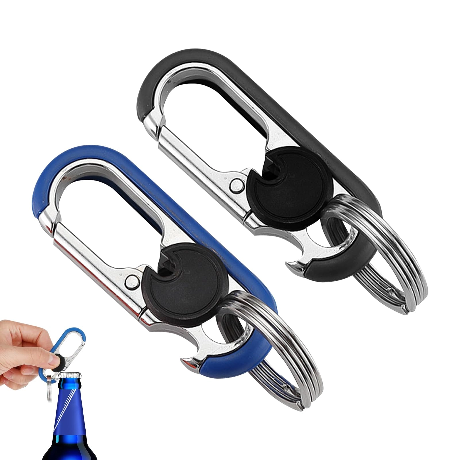 Keychain Bottle Opener - 2pcs Blue+black Bundle