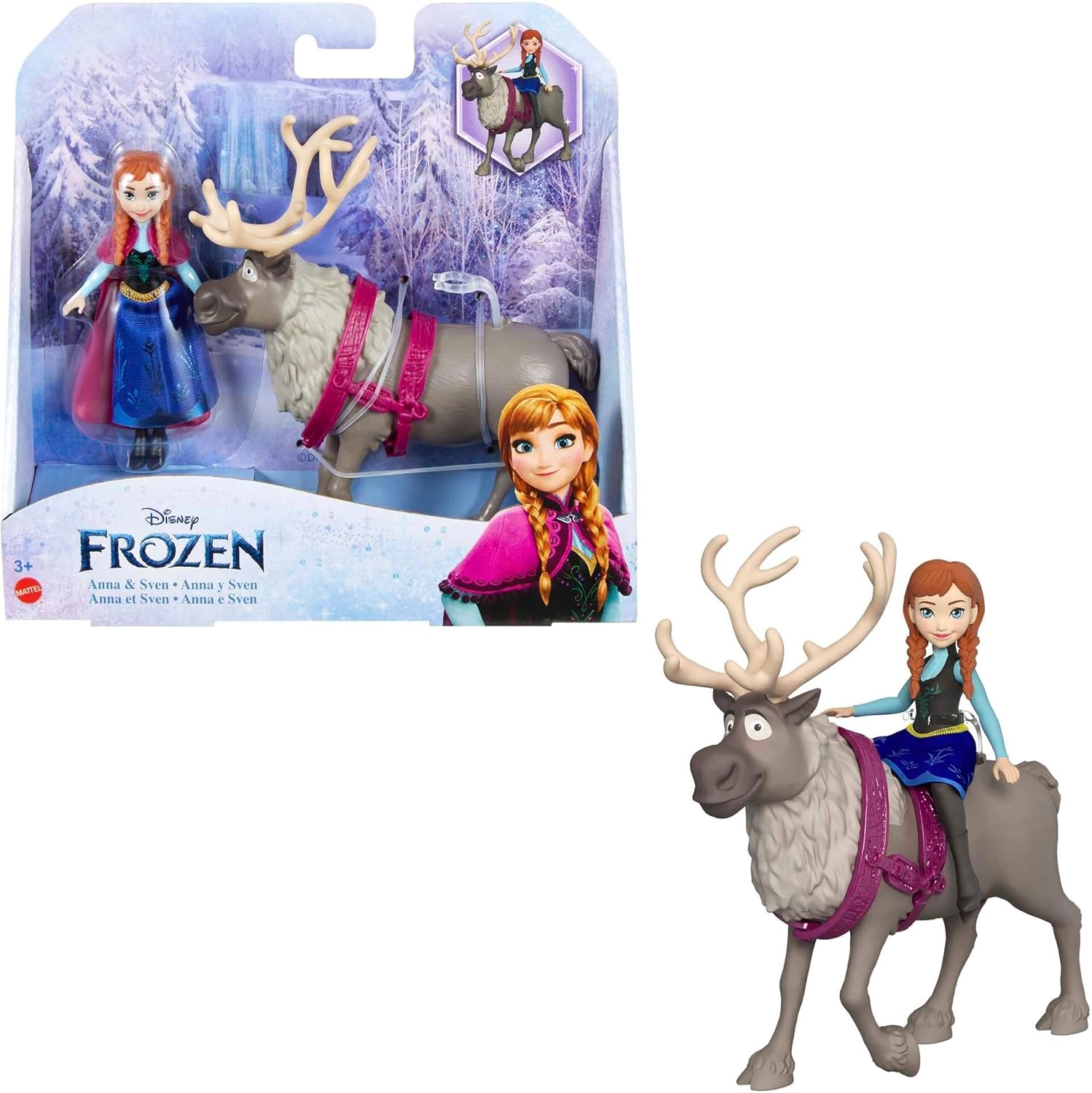 Mattel Anna Doll - Small + Sven Figure