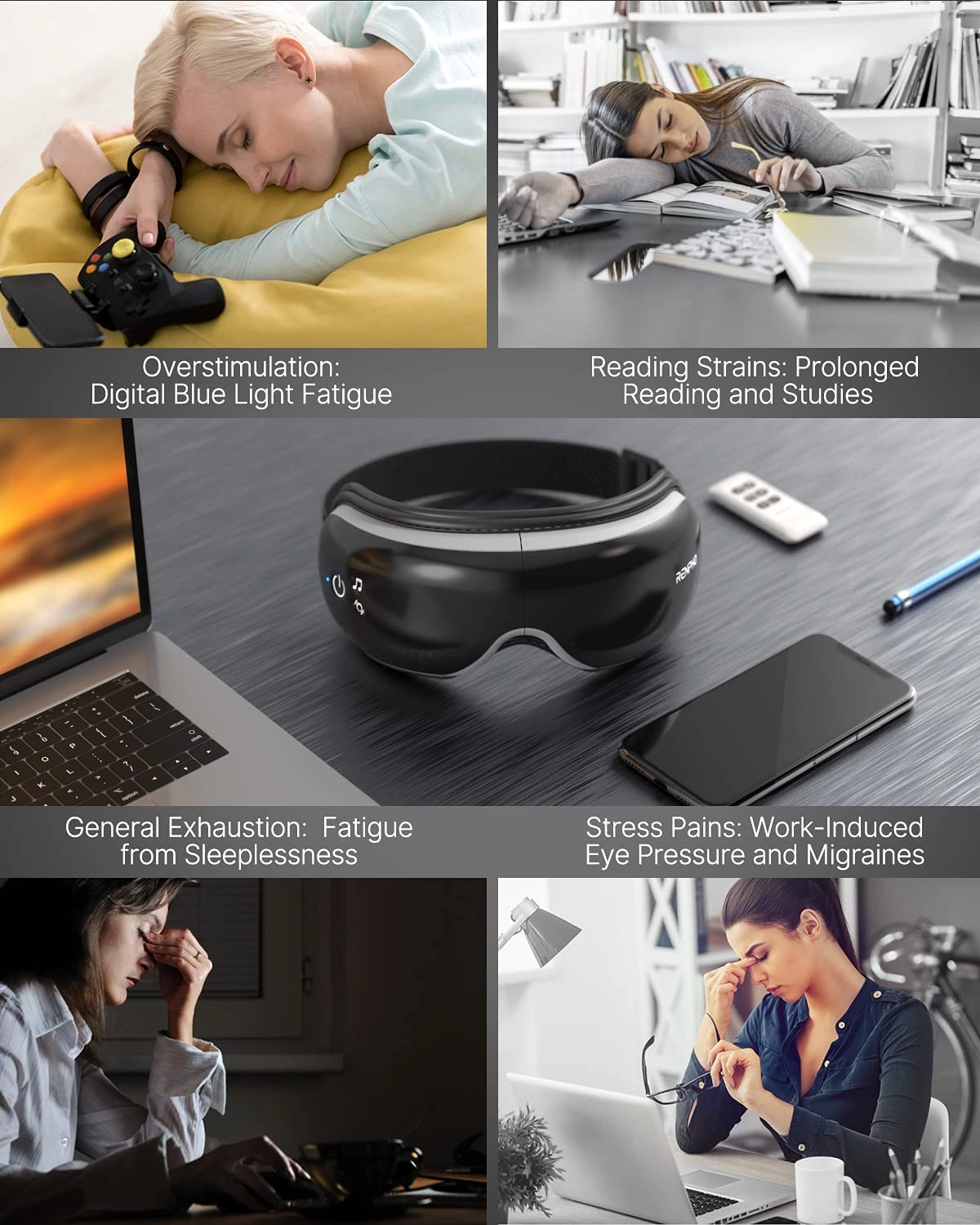 Eye Massager - Heat Vibration Bluetooth Music