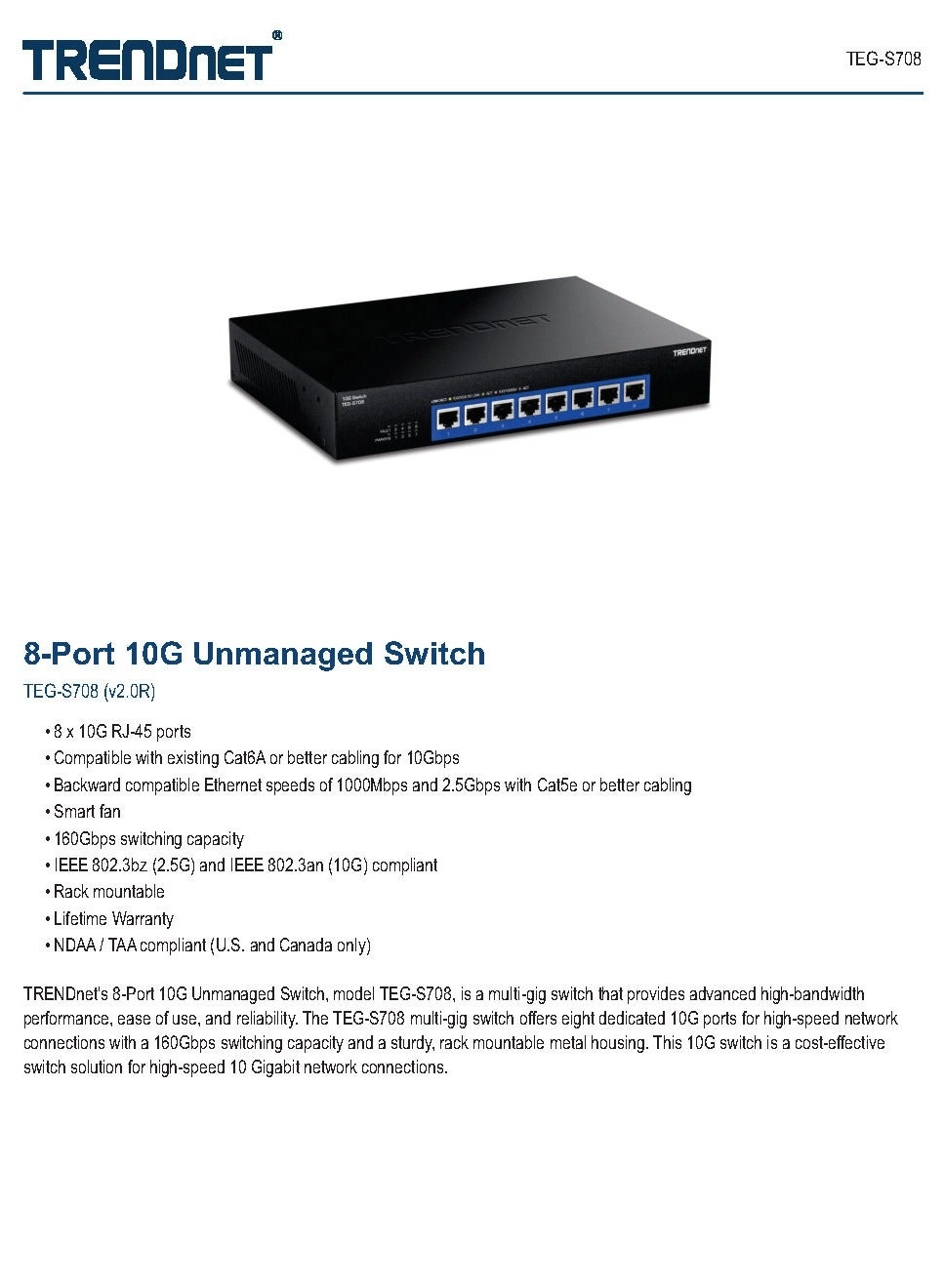 TEG-S708 8-ports