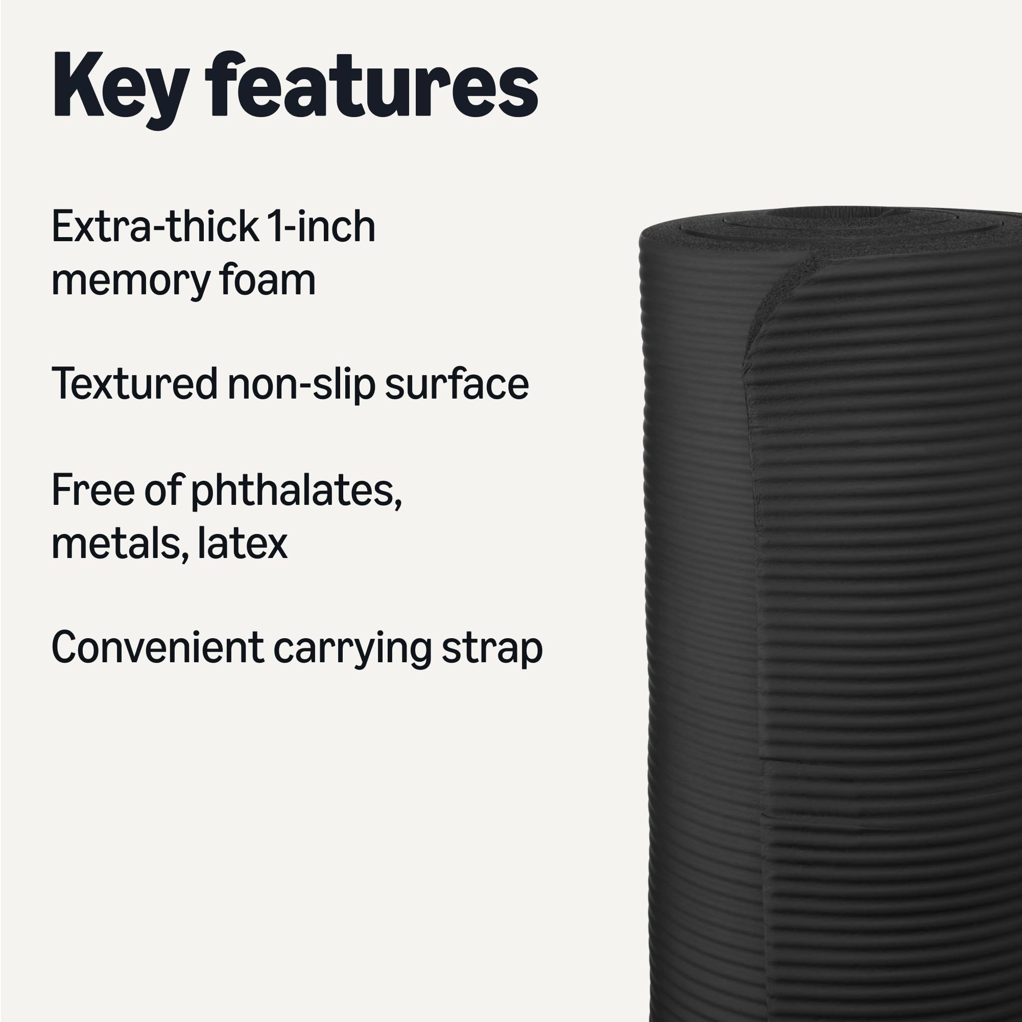 Extra Thick Exercise Yoga Mat - Foam 1-inch