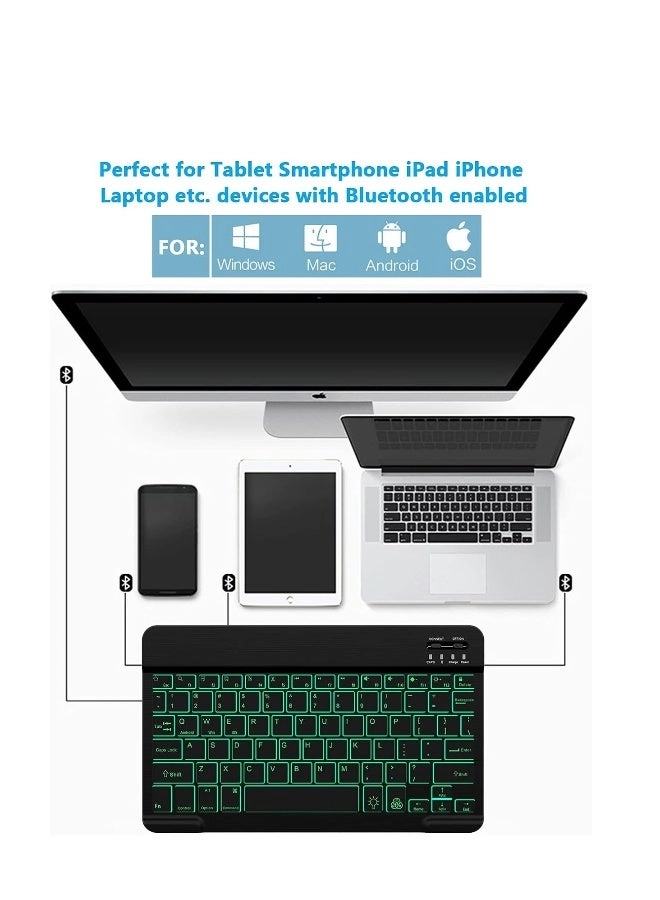 Bluetooth Keyboard - 7-Color Backlit Rechargeable Battery