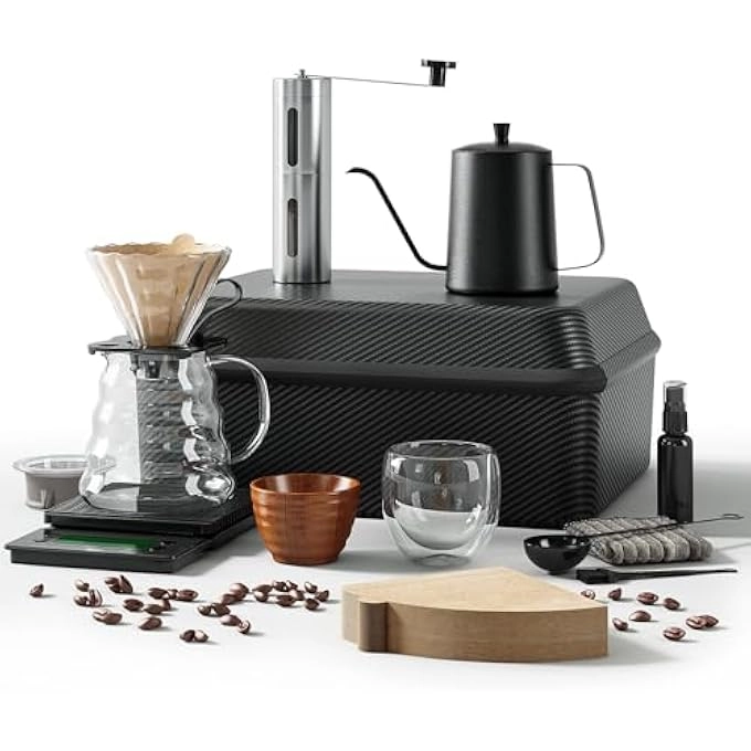 V60 + Carry Case + Scale + Pot + Filter + Grinder