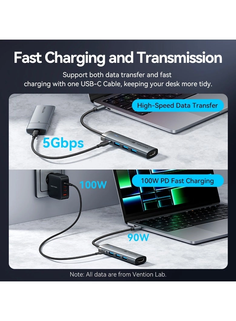 USB-C Docking Station - 4K@60Hz 100W PD 3x USB 3.0