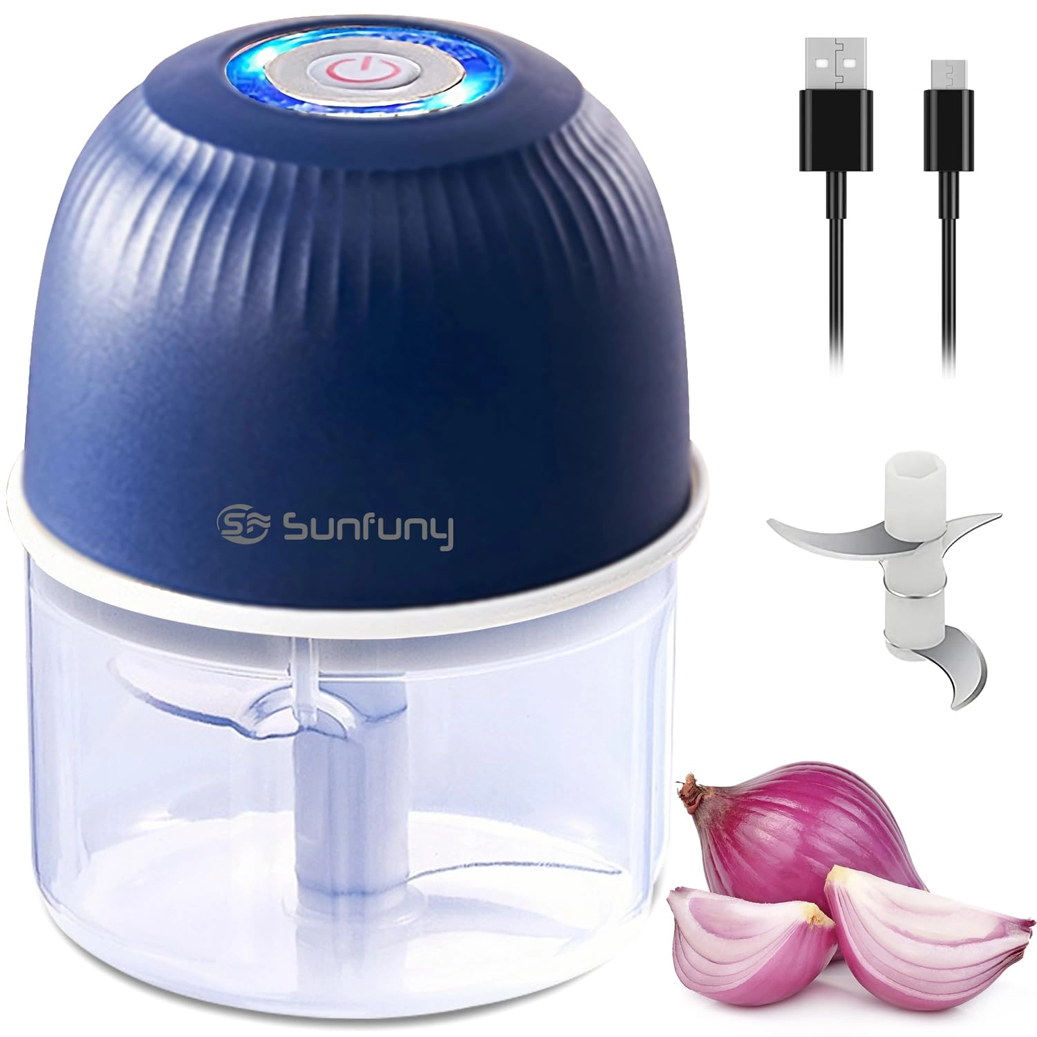 Mini Garlic Chopper - 250ml Rechargeable Battery
