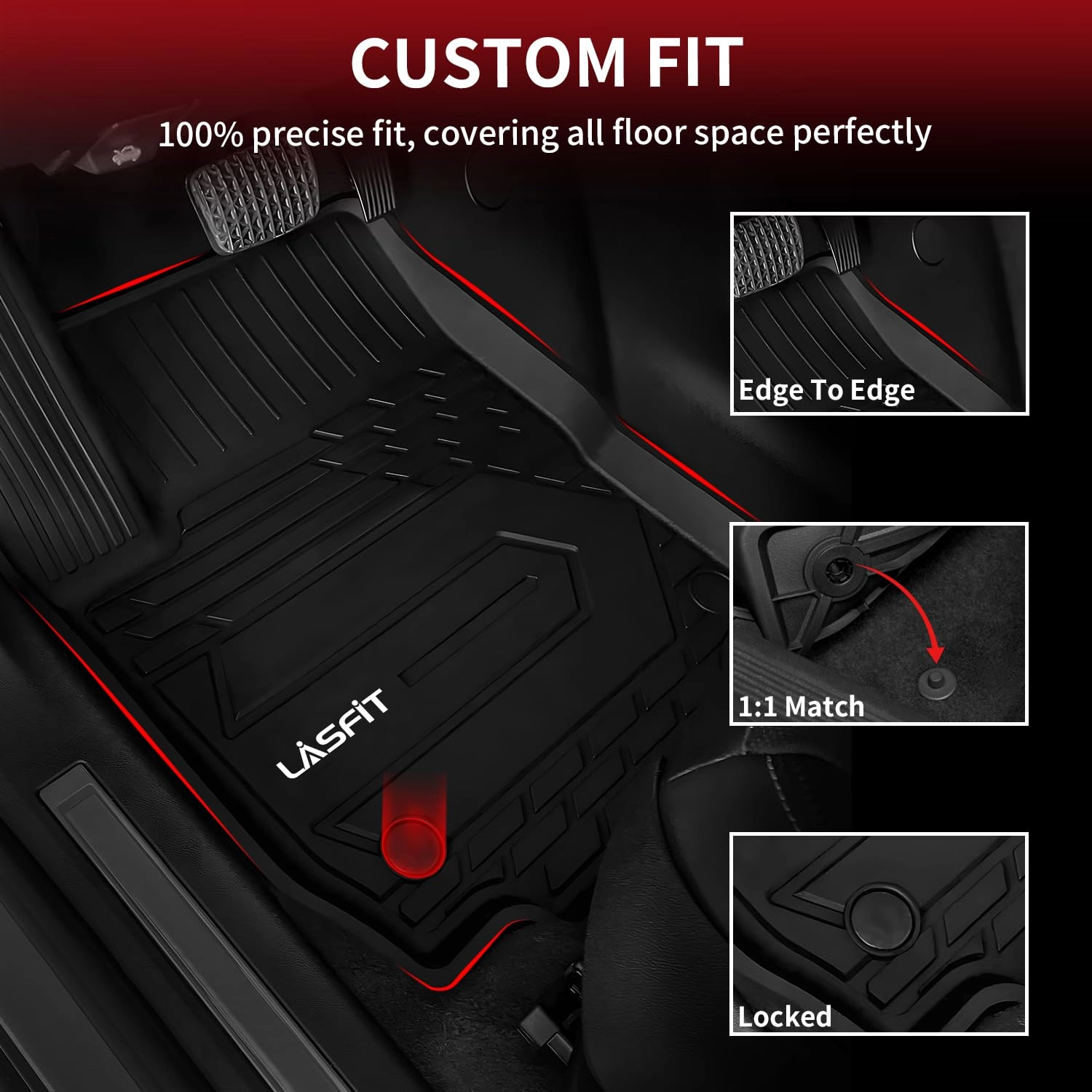 Floor Mats for Chevrolet Chevy Equinox/GMC Terrain - 2018-2024 All Weather TPE Custom Fit
