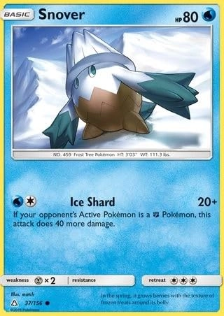 Pokémon Pokemon Snover 37/156 - English - Reverse Holo Ultra Prism + Toploader