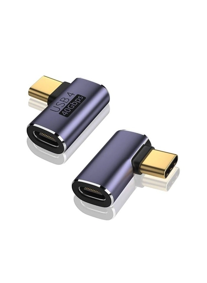 VCOM USB C 90 Degree Adapter - USB4 40Gbps 100W PD 8K Type-C Male to Female Pack
