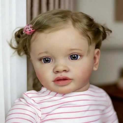 Pippa Reborn Baby Doll - 26 inch Cotton Vinyl Hand-rooted Curly Hair Ages 3+