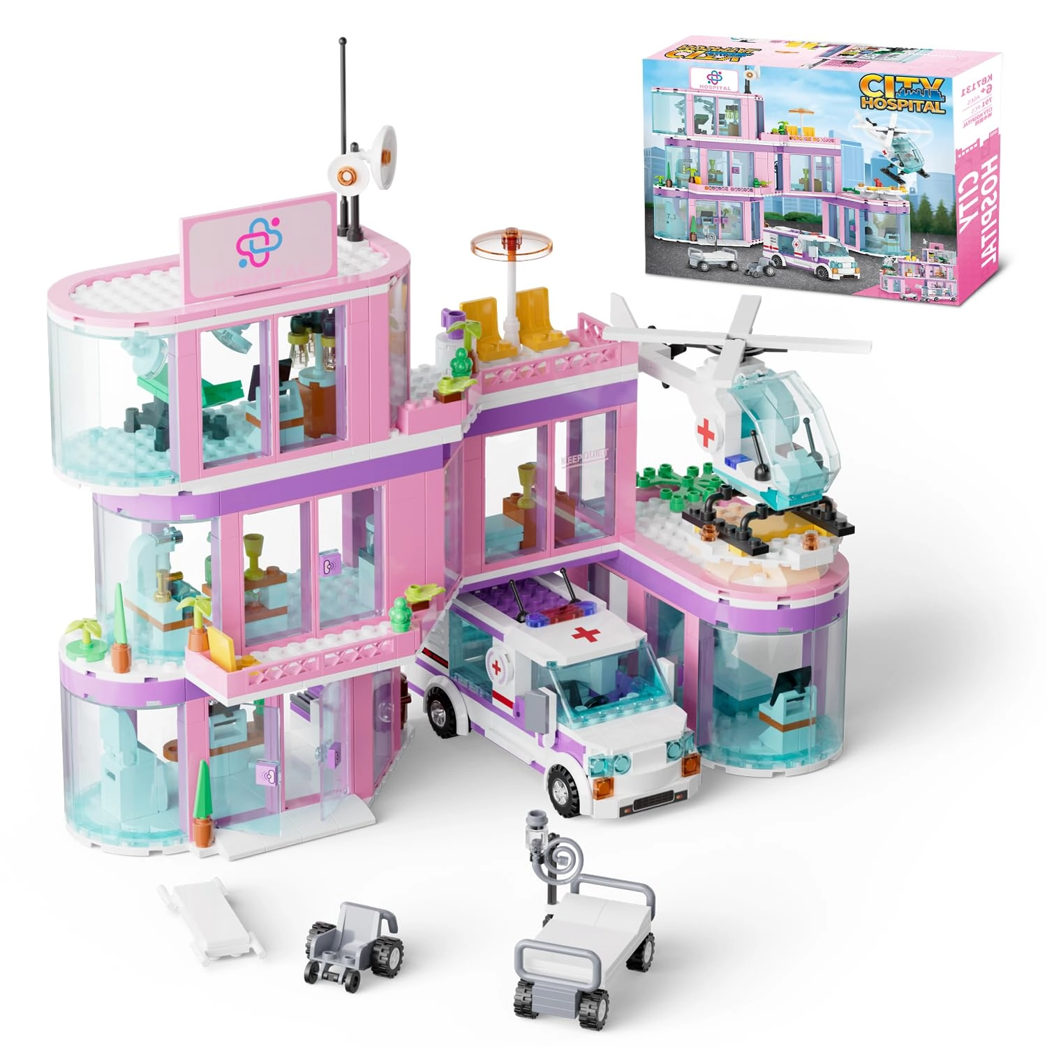 QLT QIAOLETONG Friends City Hospital Building Set